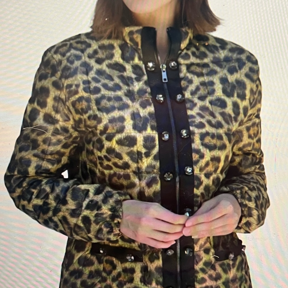 NWT Ciao Milano Lia Leopard Water Resistant and Goose Down Jacket L $195